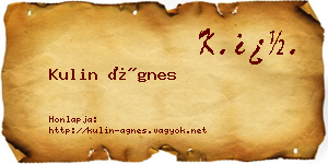 Kulin Ágnes névjegykártya