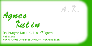 agnes kulin business card